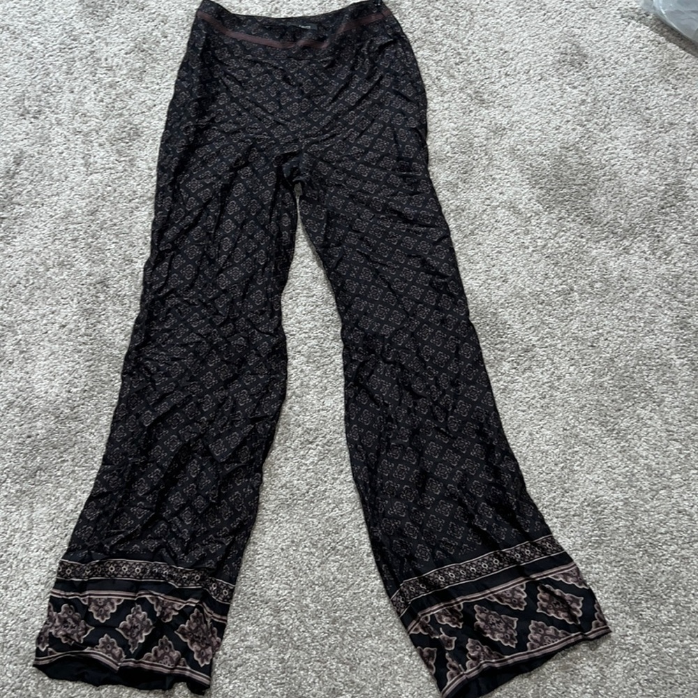 New White House Black Market wide leg pants brown 2 size zipper comfy